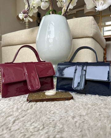 Borse vernice bordeaux / Blu