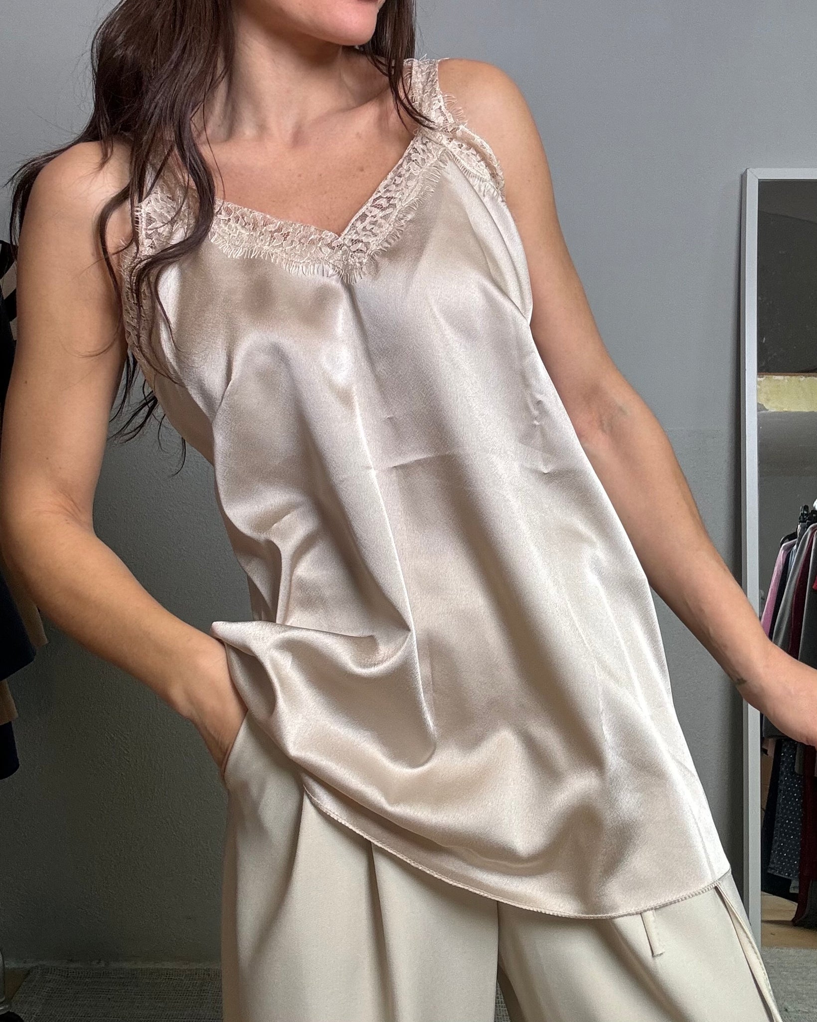 Sottogiacca simil seta curvy burro