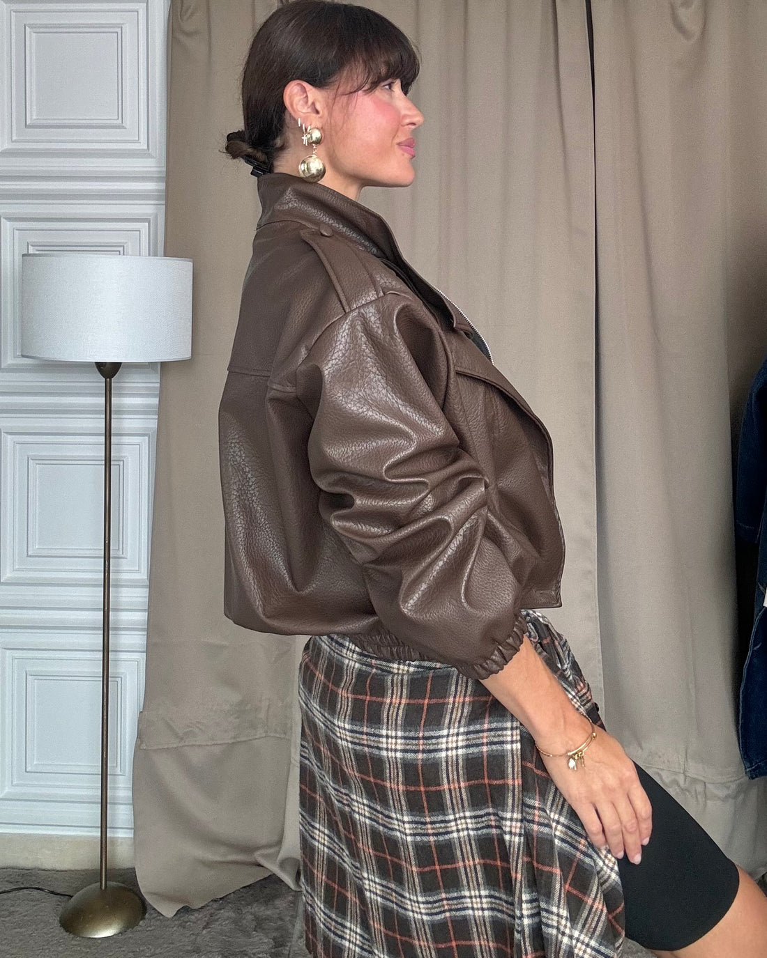 Bomber ecopelle cioccolato