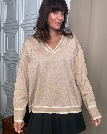 Pullover in Lurex interno viscosa oro