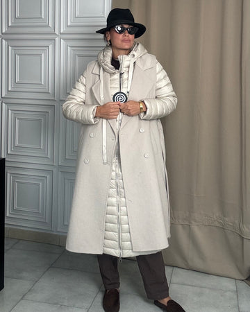 Piumino con smanicato removibile 50% Lana ghiaccio