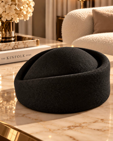 Cappello cloche tessuto caldo nero