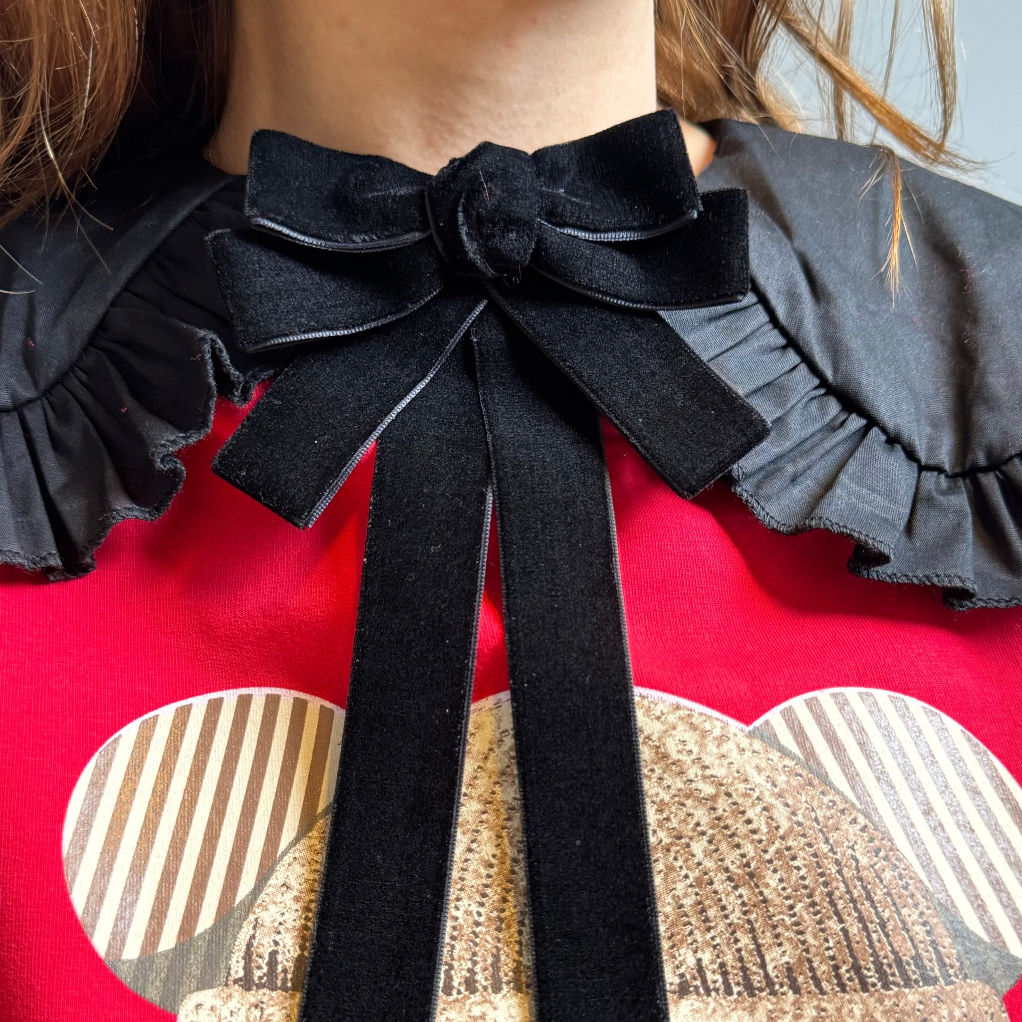 Fiocco spilla velluto nero