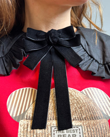 Fiocco spilla velluto nero