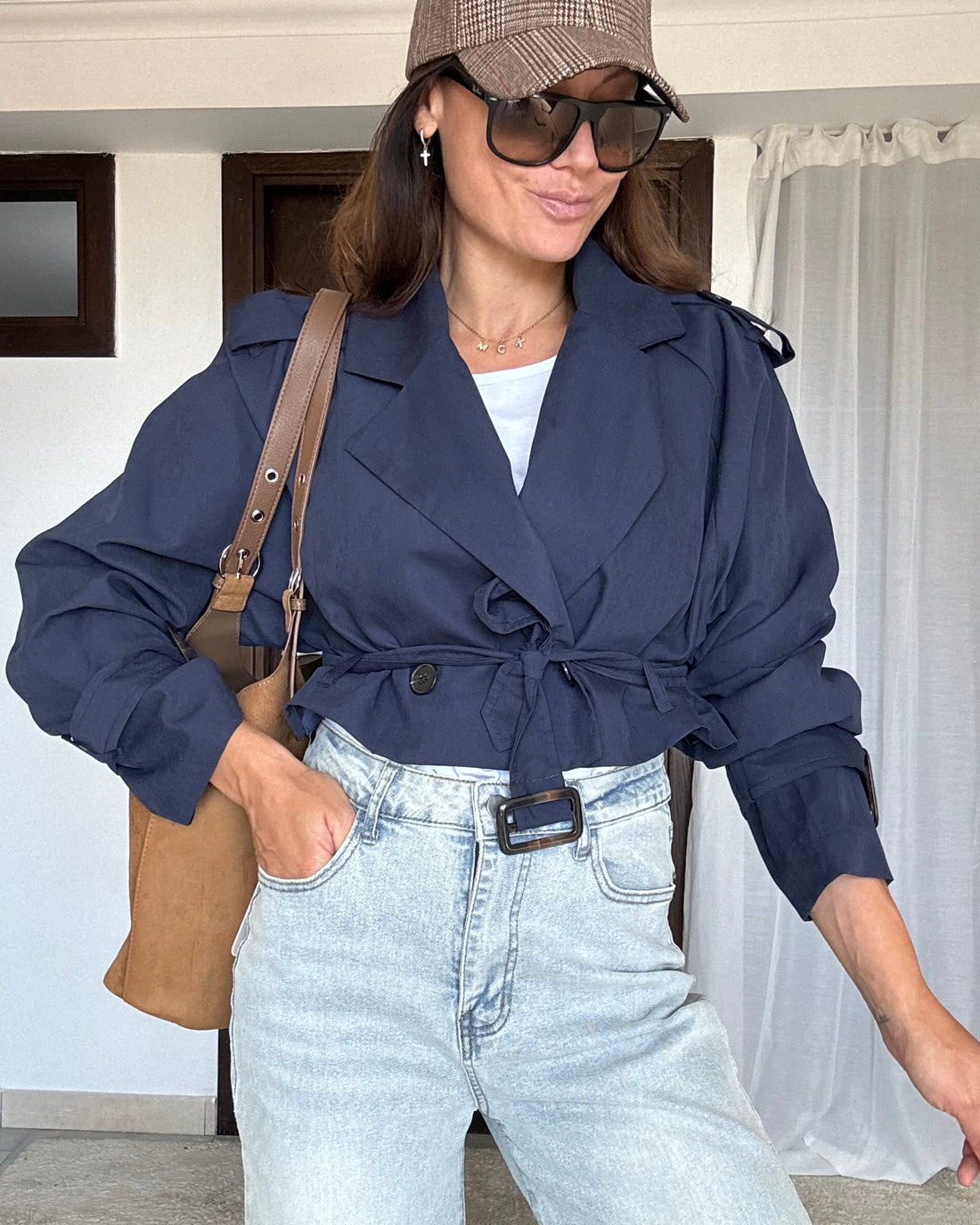 Trench Crop blu