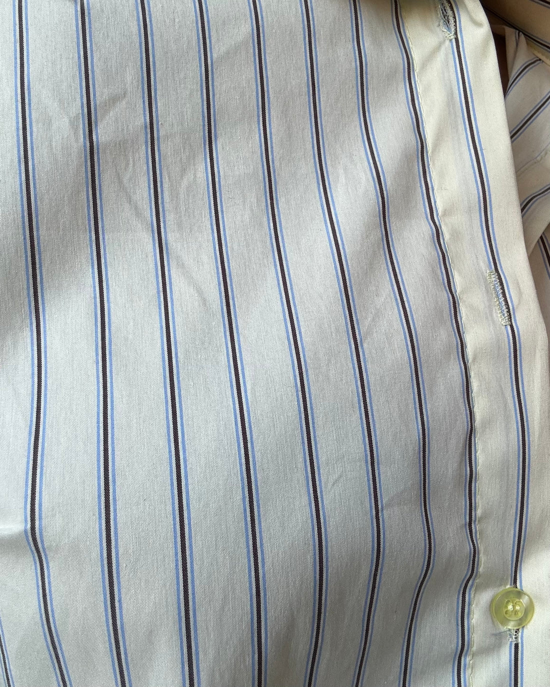 Camicia slim giallo chiarissimo pastello righe marroni e azzurre