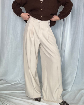 Pantalone classico fit uomo sartoriale burro