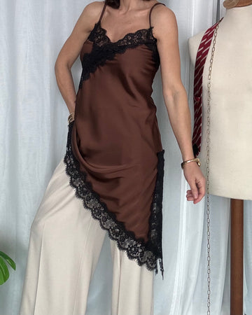 Top sottoveste cacao satin