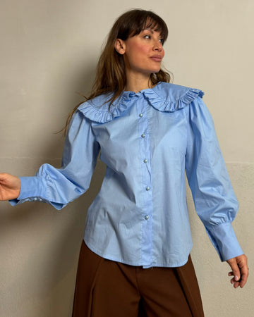 Camicia collo “bevero ” Azzurra