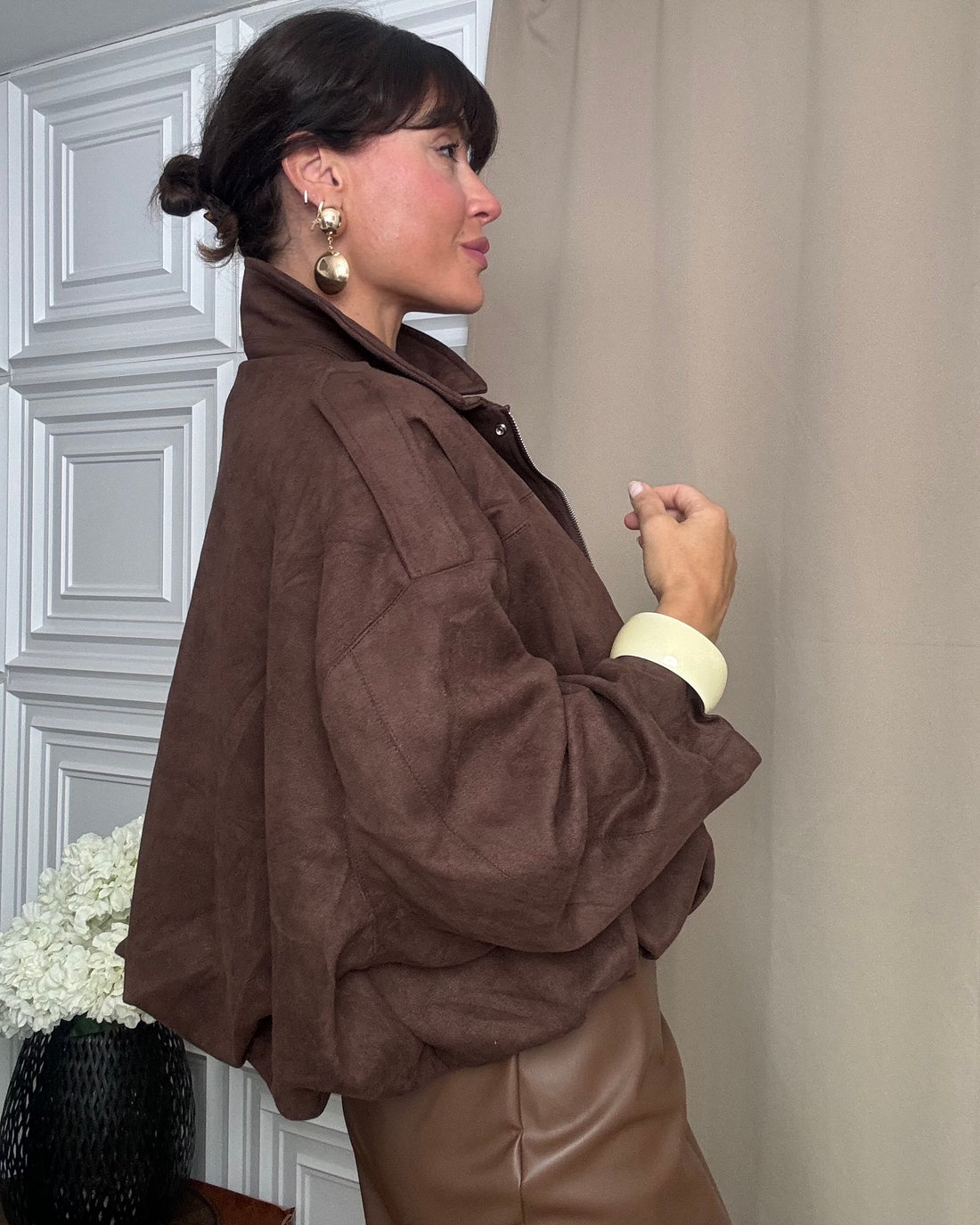 Jacket in Suede choco