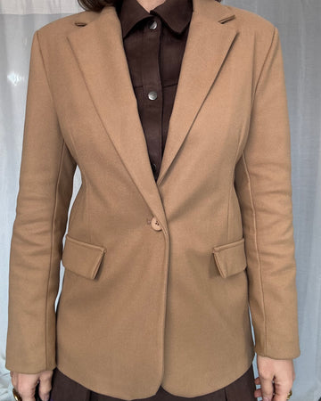 Blazer slim scamosciato primaverile  camel