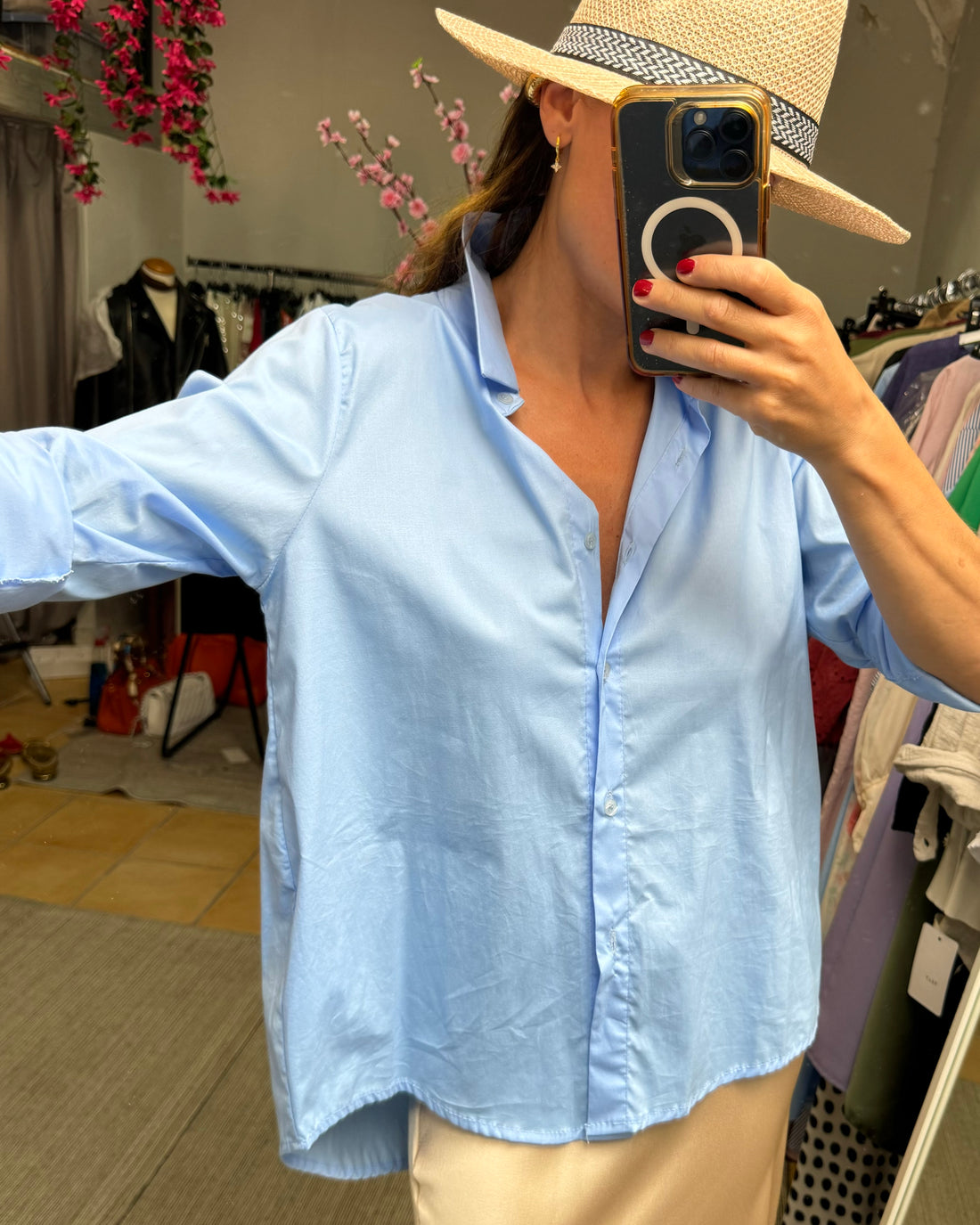 Camicia azzurra 100% cotone