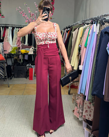 Pantalone smoking Borgogna