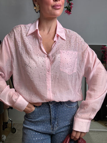 Camicia strass rosa