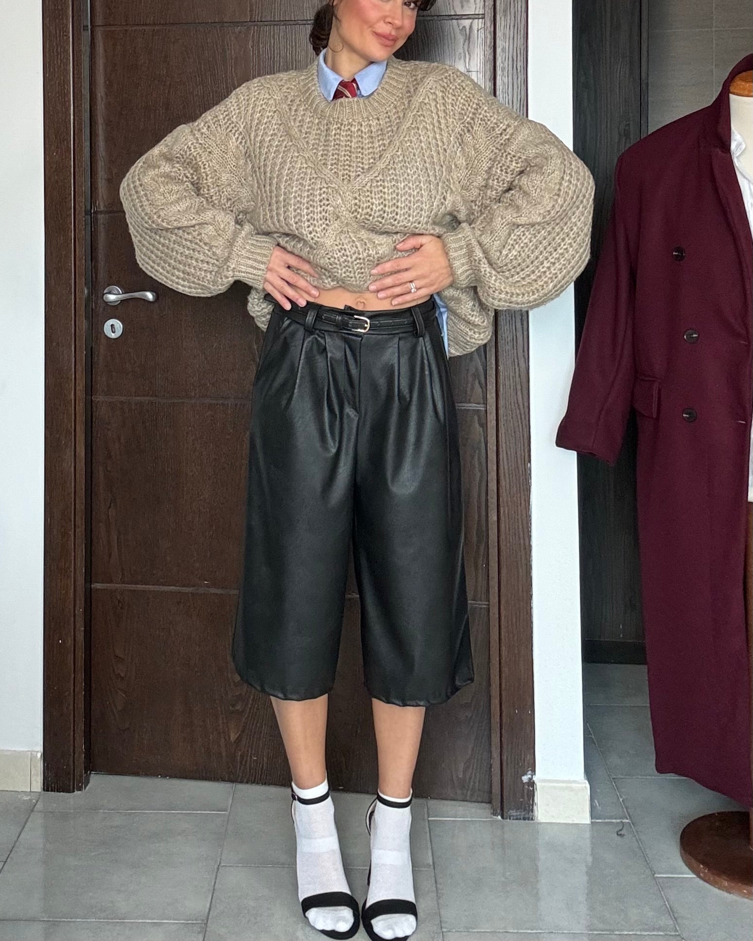 Bermuda eco pelle nero