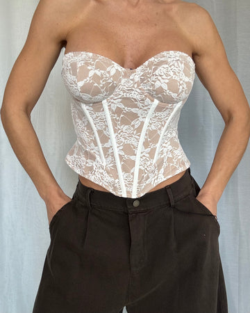 Corsetto pizzo crema