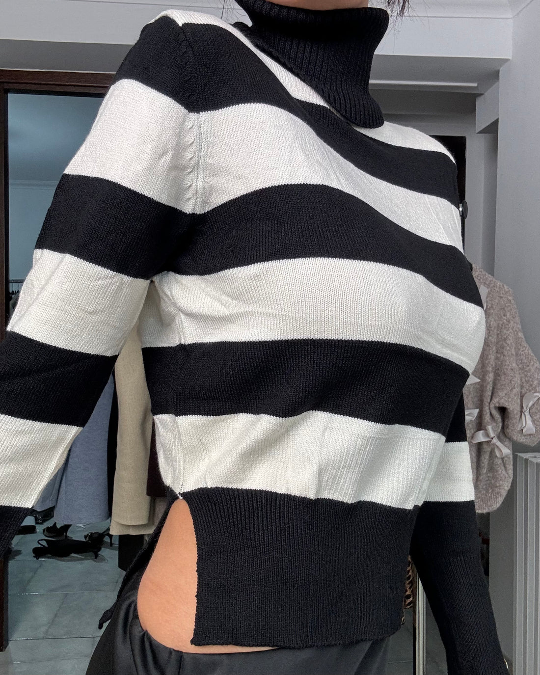 Dolcevita in calda viscosa polsini gioiello