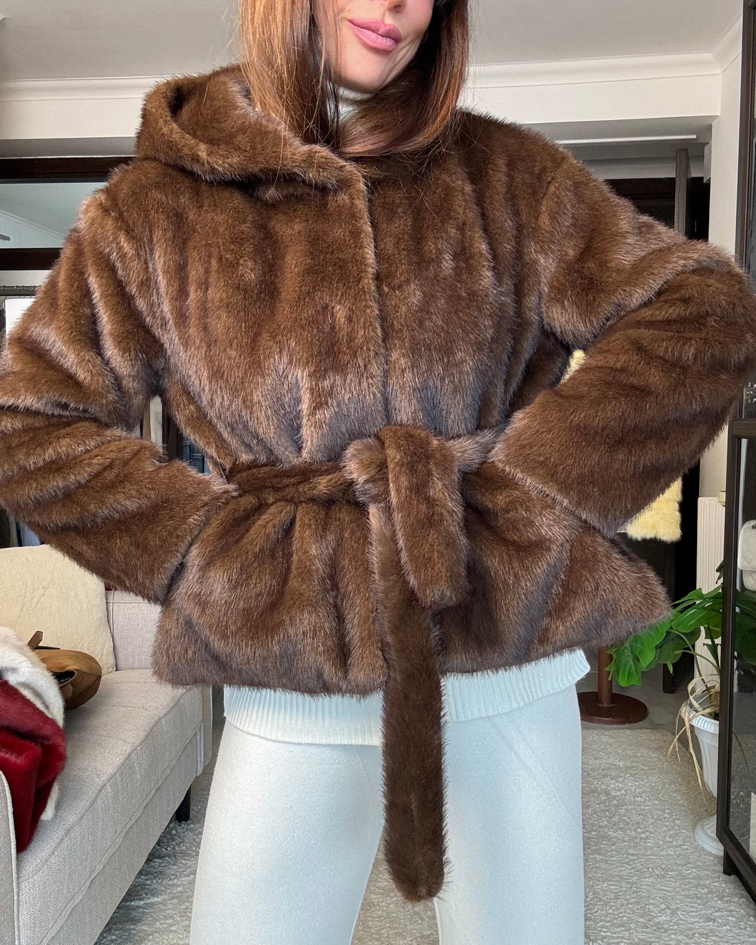 Pelliccia Alaska crop simil visone moka