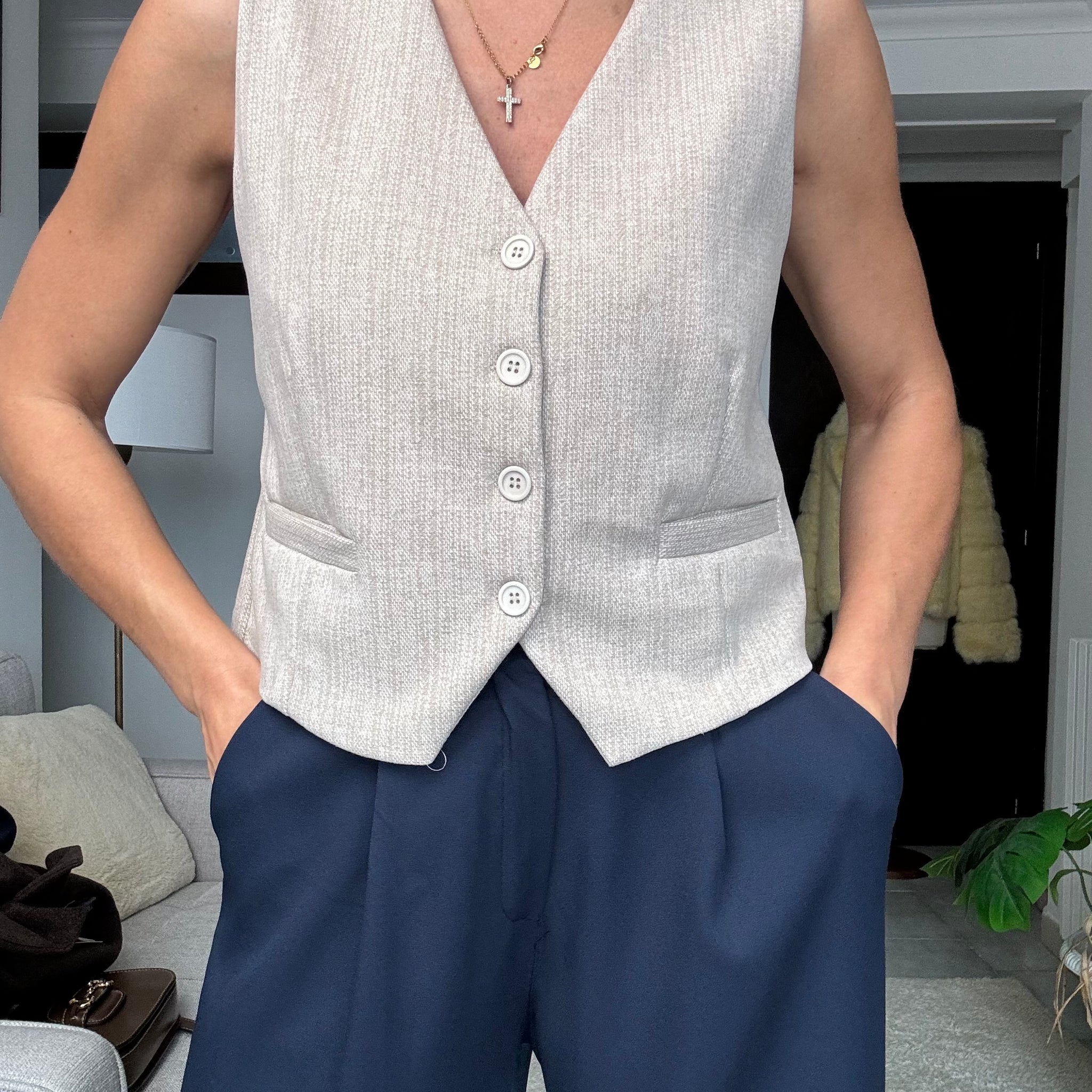 Panciotto velluto burro