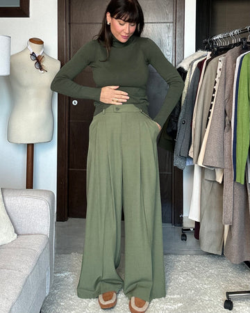 Pantalone classico  fit uomo verde