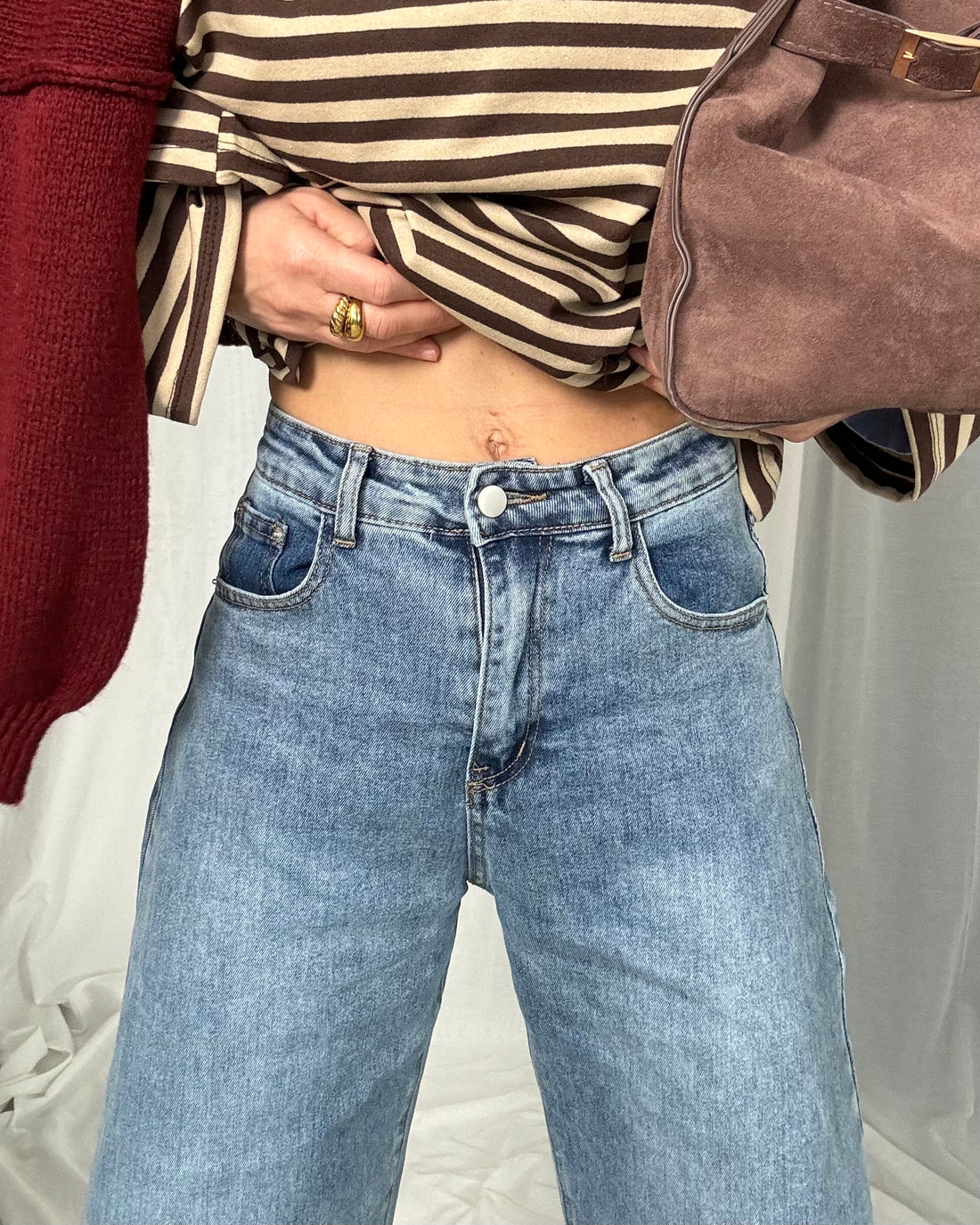 Jeans Ballon tela semi rigida