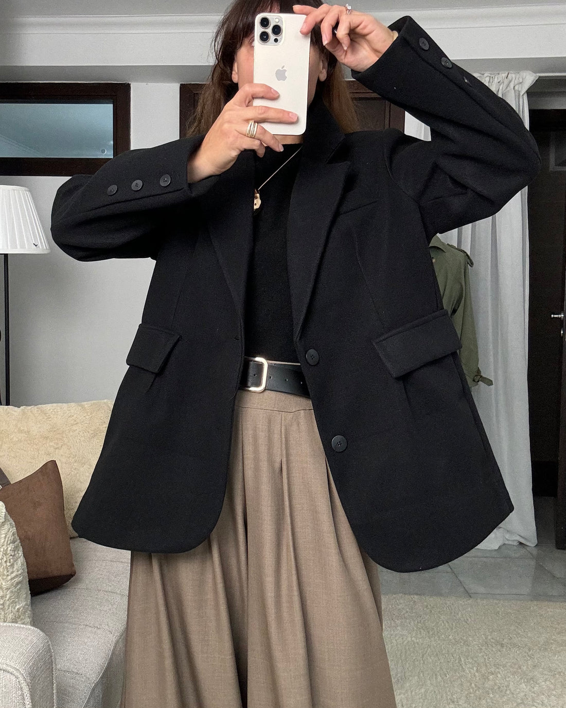 Blazer cappottino nero