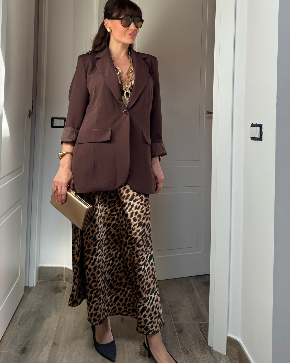 Blazer taglio uomo marrone