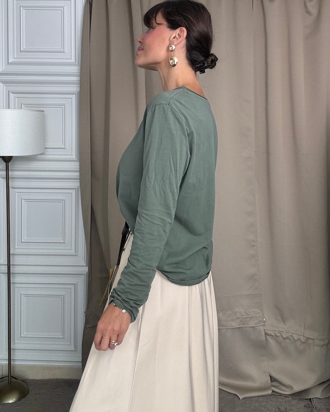 Maglia basic verde 100% cotone