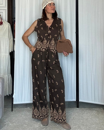 Coordinato Marrakech 35% Lino 58% cotone “ricamo Tarz Fassi”choco ricamo oro