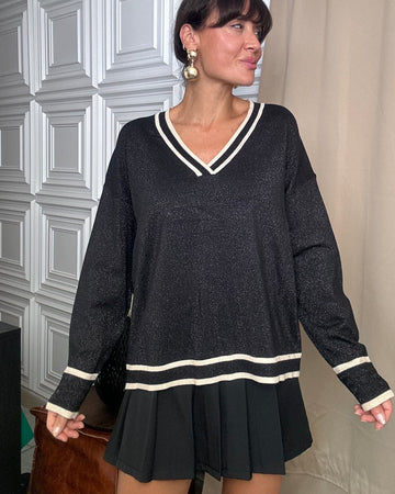 Pullover in Lurex interno viscosa nero