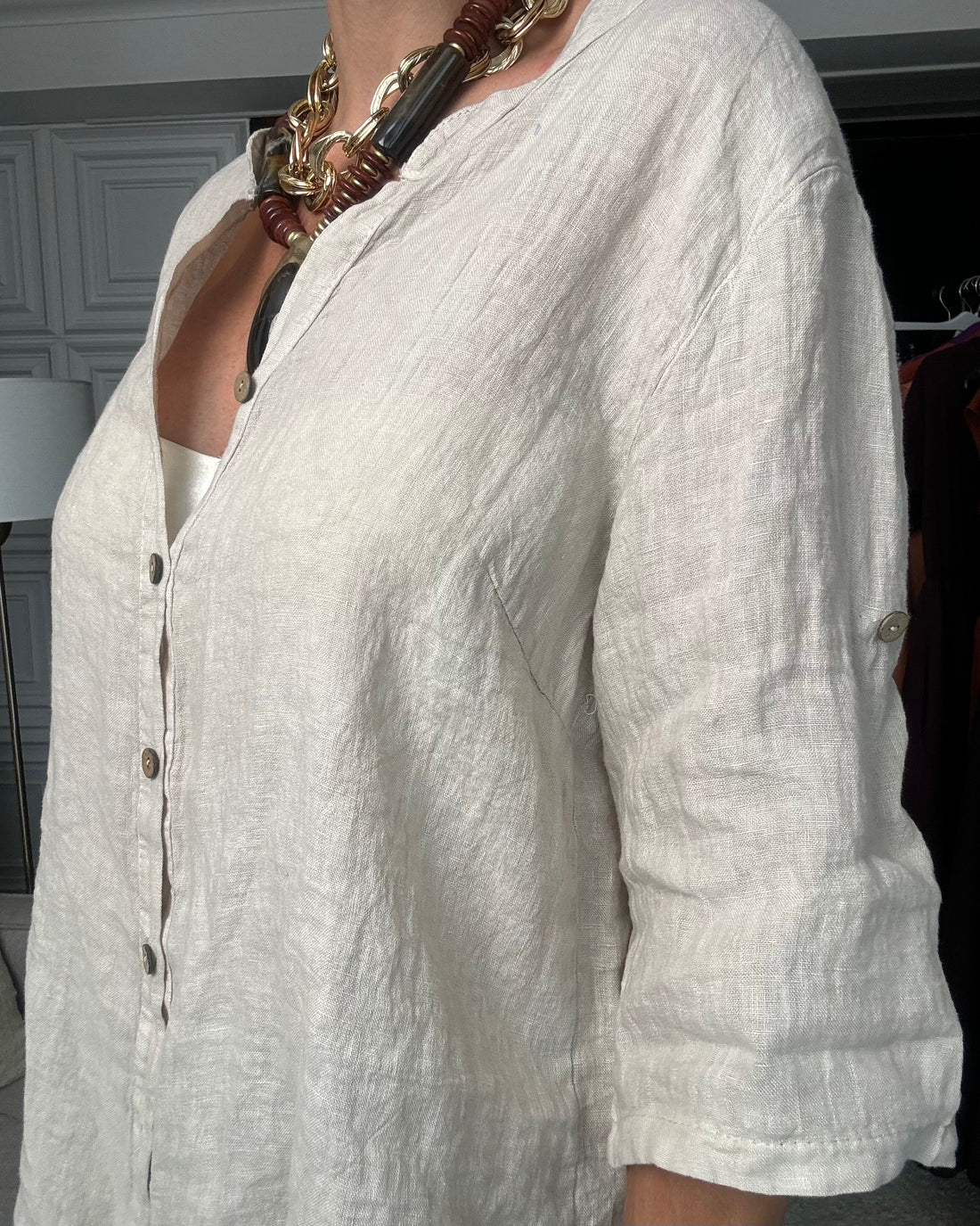 Camicia 100% puro Lino écru