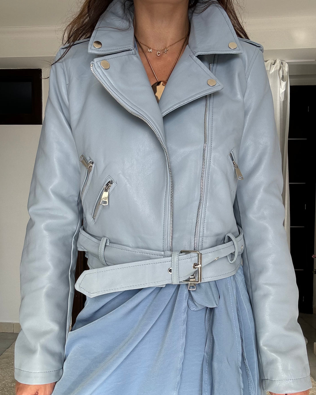 Biker celeste polvere