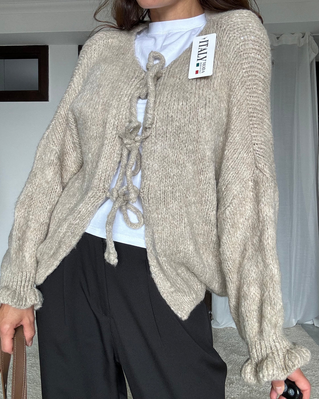 Cardigan lana e viscosa talpa