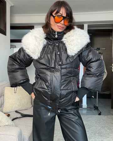 Bomber piumino collo bevero