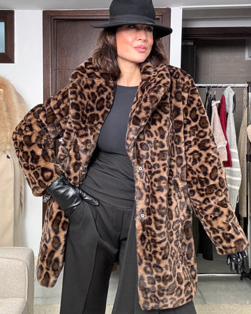 Eco pelliccia teddy maculata