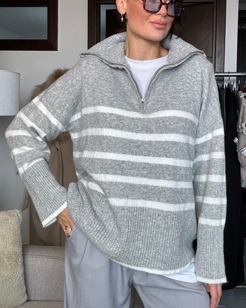 Pullover iceberg grigio pastello misto lana