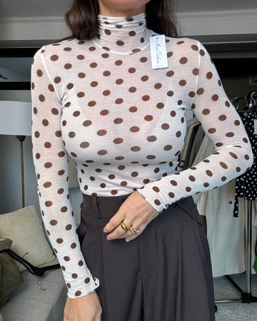 Maglia Kim pois panna e marrone misto cachemire