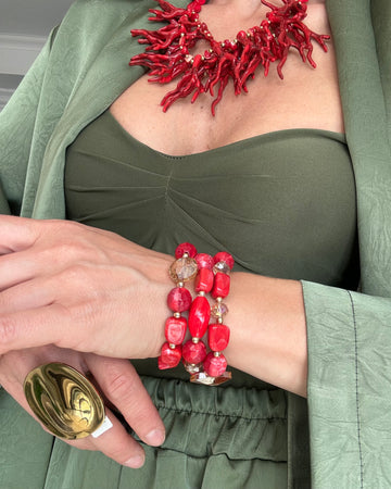 Bracciale Coral Red elastico