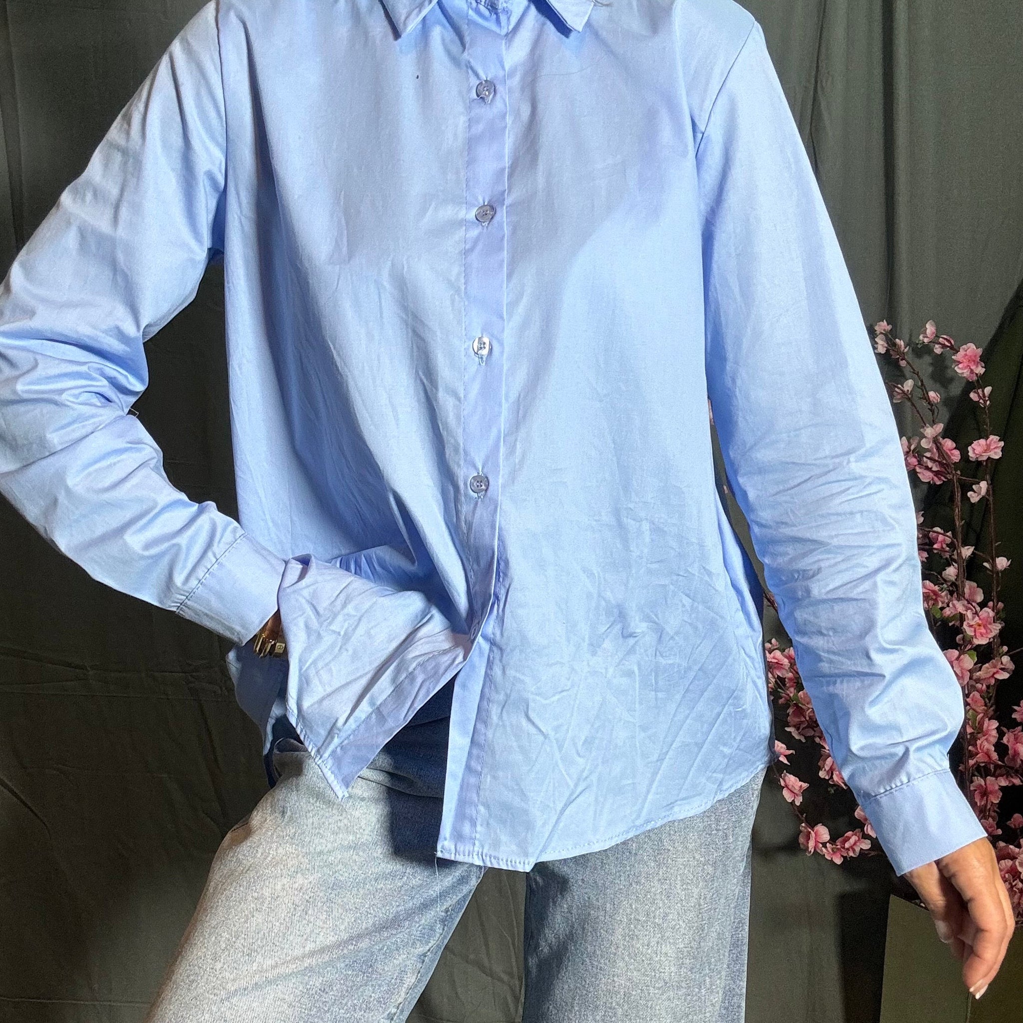 Camicia azzurra 100% cotone