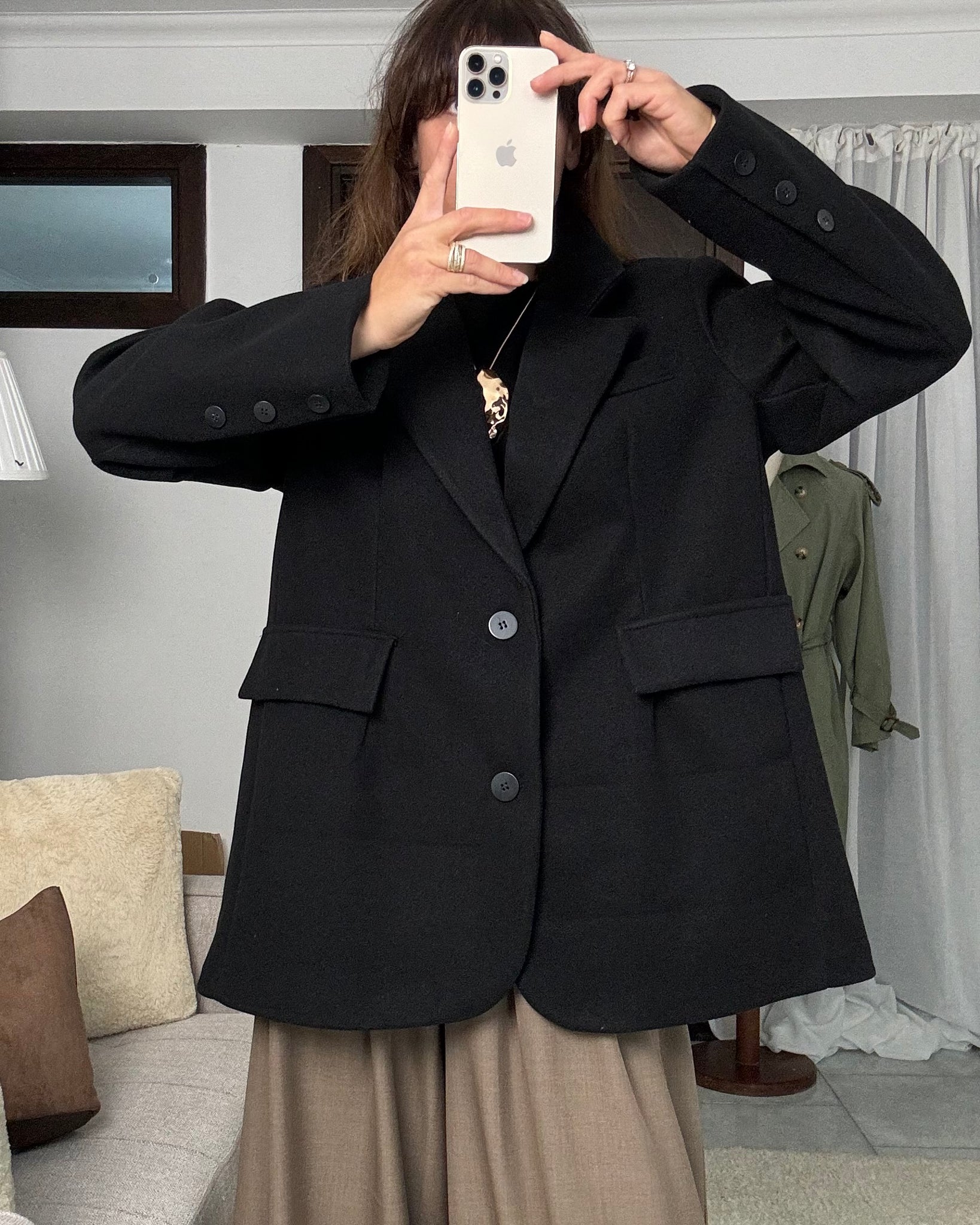 Blazer cappottino nero