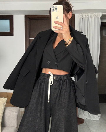 Blazer Crop nero