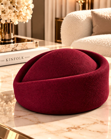Cappello cloche tessuto caldo Borgogna