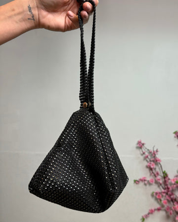 Borsa a sacco elegante nero/argento