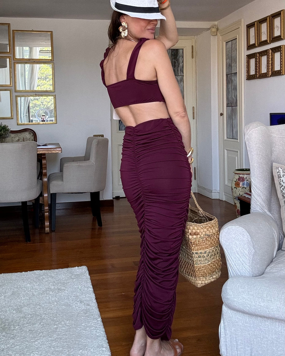Coordinato ibiza due pezzi wine red
