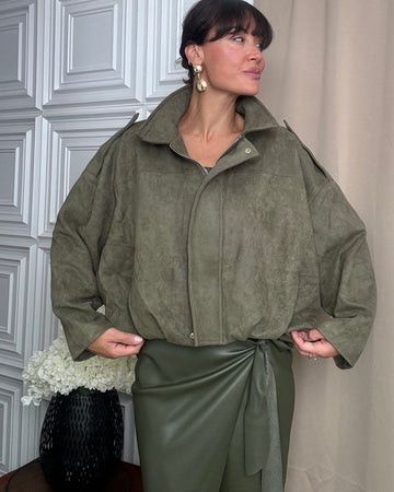Jacket in Suede verde