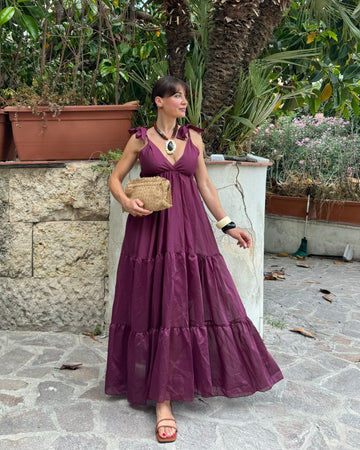 Abito in tencel wine