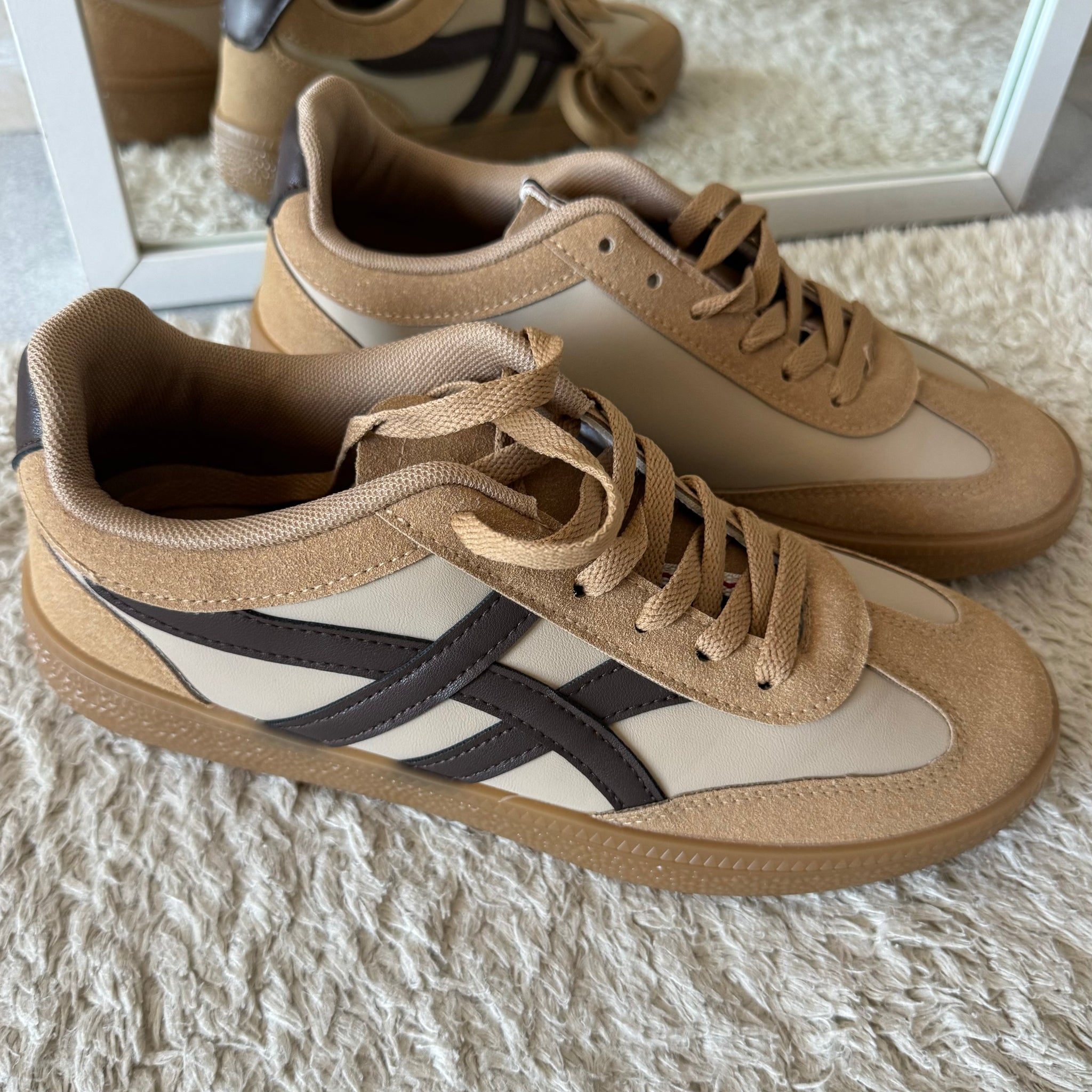 Sneakers beige/ marrone