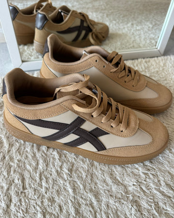 Sneakers beige/ marrone