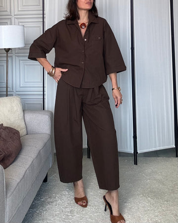 Coordinato 100% fresco cotone cioccolato by Doremi