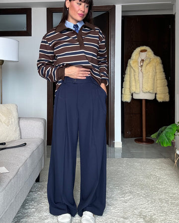 Pantalone classico fit uomo blu